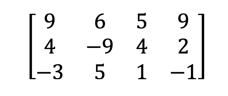 ví dụ về ma trận hình chữ nhật