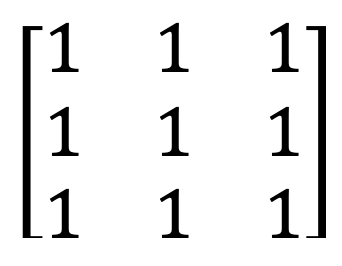 voorbeeld van een matrix van enen