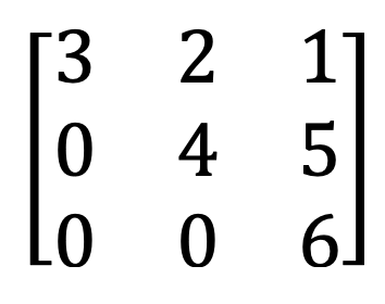 voorbeeld van een bovenste driehoekige matrix