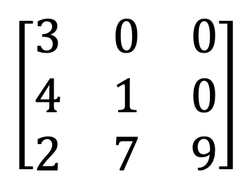 voorbeeld van een lagere driehoekige matrix