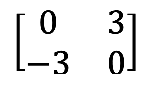 exemplo de uma matriz assimétrica inclinada