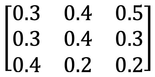 eksempel på en stokastisk matrix