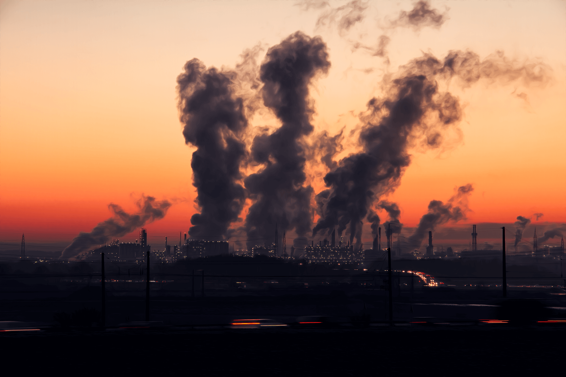 obraz průmyslového znečištění