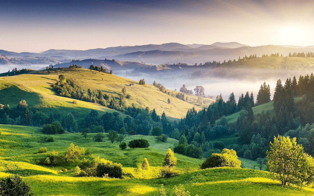 Bild von Hügeln mit atemberaubender Aussicht